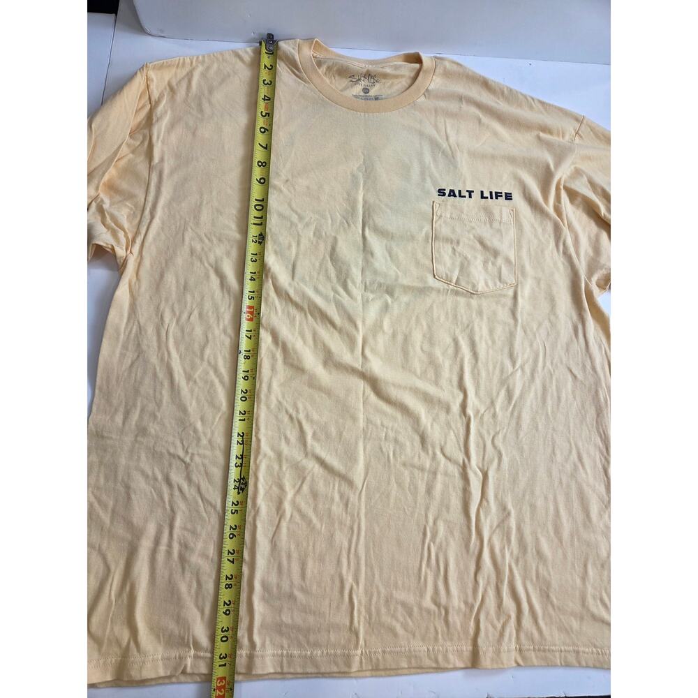 Salt Life Men's Cotton 2XL Long Sleeve Shirt Butter Yellow - Picture 6 of 7